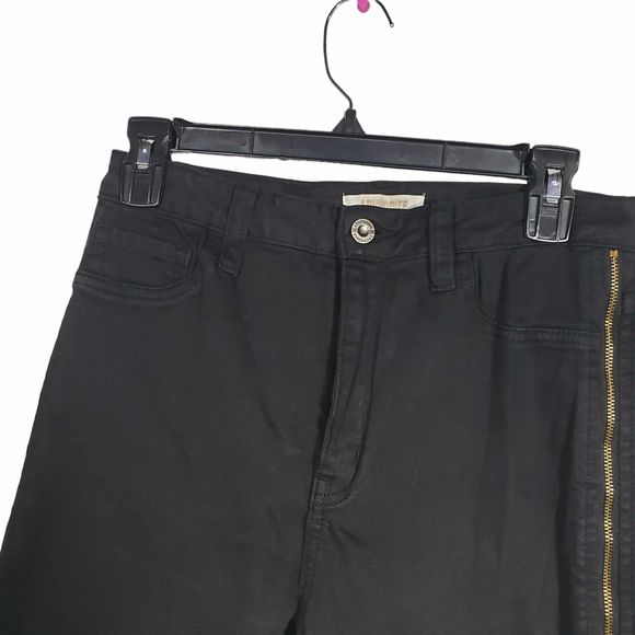 Aphrodite Juniors size 9 Black Denim Skinny Jeans with Zippered Sides - Picture 5 of 8